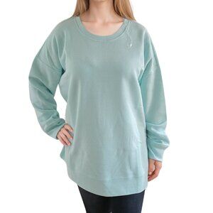 Ideology Women’s Long Sleeve Crew Neck Sweatshirt Aqua Blue 2X